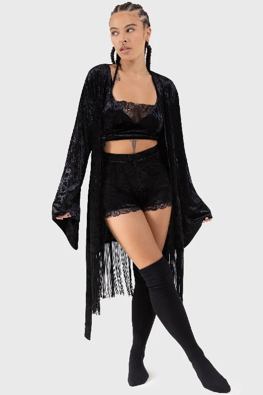 Women's Relaxed Clothes Burnt Obsidian Robe