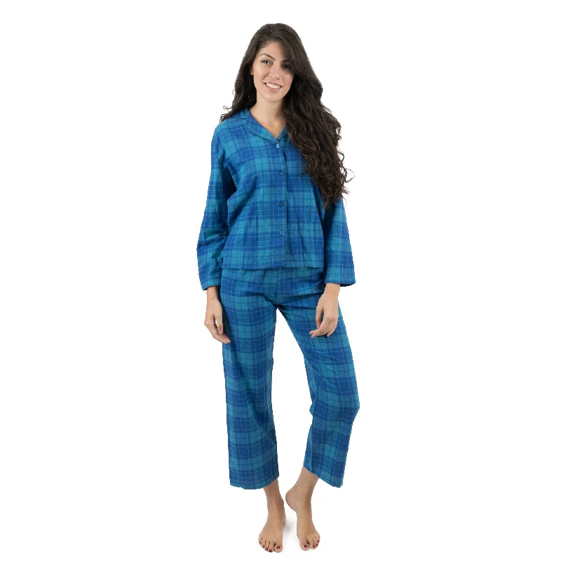 Women's Professional Outfit Christmas Womens Two Piece Flannel Pajamas Plaid