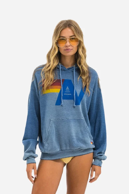 Women's Resort Garments Aviator Nation Vintage Logo Relaxed Pullover Hoodie in Faded Water