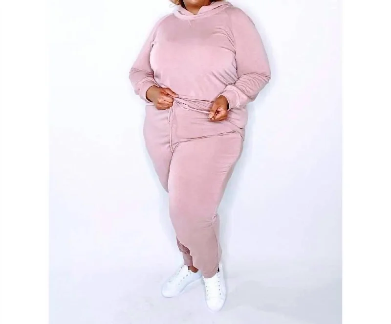 Women's Fashion-Forward Apparel Casual Jogger Set In Mauve