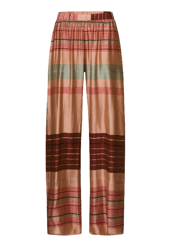 Affordable Luxury Women's Garments Hannah Striped Color Block Pants | Earth Tanned Stripe 74859-2166