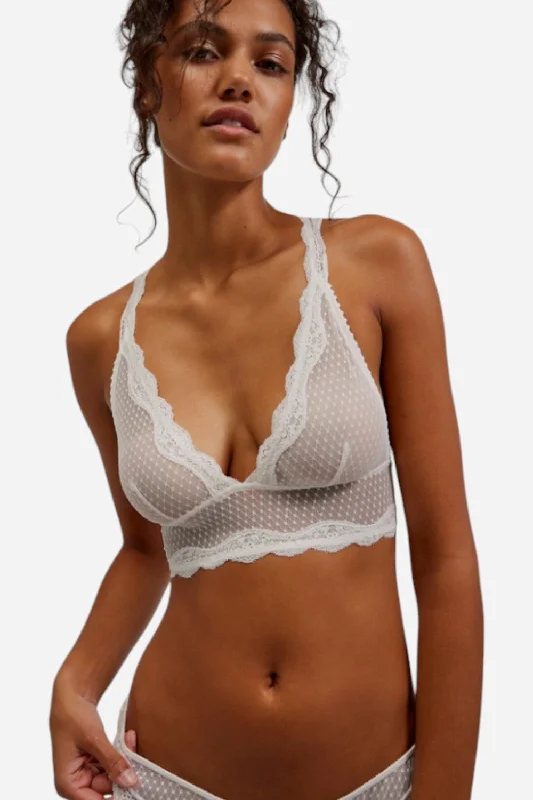 Modern Women's Attire Free People Midweek Longline Bra in White Alyssum Combo