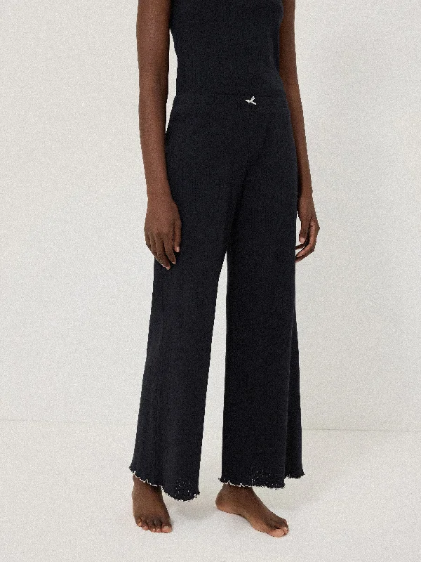 Women's Clothing For Work Pointelle Pyjama Trousers | Navy