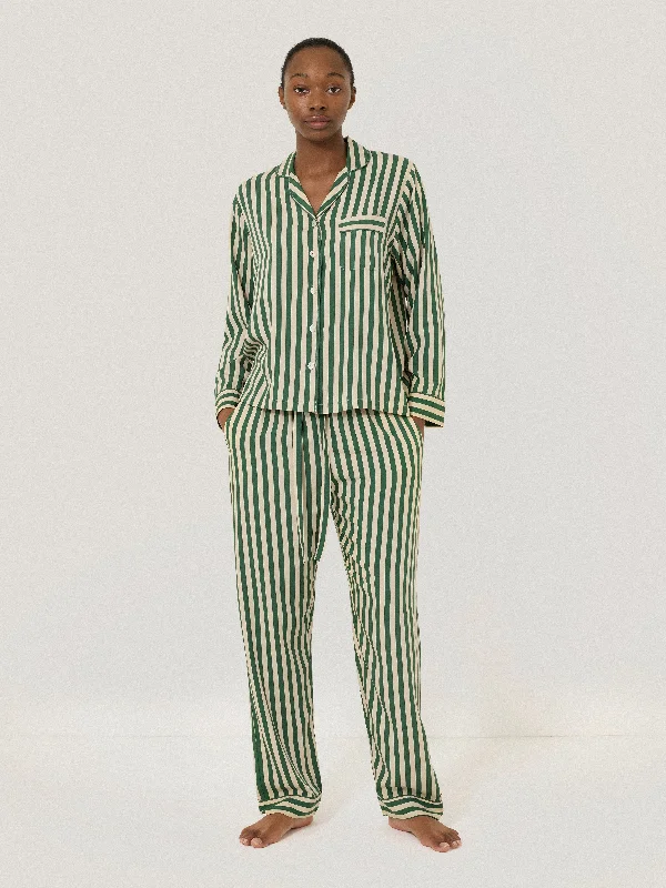 Timeless Women's Outfit Classic Stripe Pyjama | Green