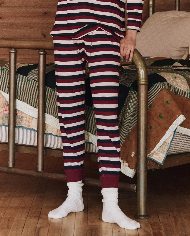 Timeless Women's Clothes The Long John. -- Bordeaux Stripe