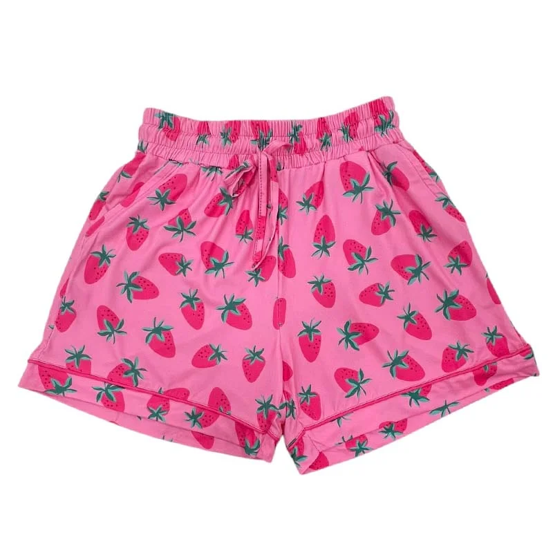 Women's High-Fashion Attire Strawberry Pajama Shorts