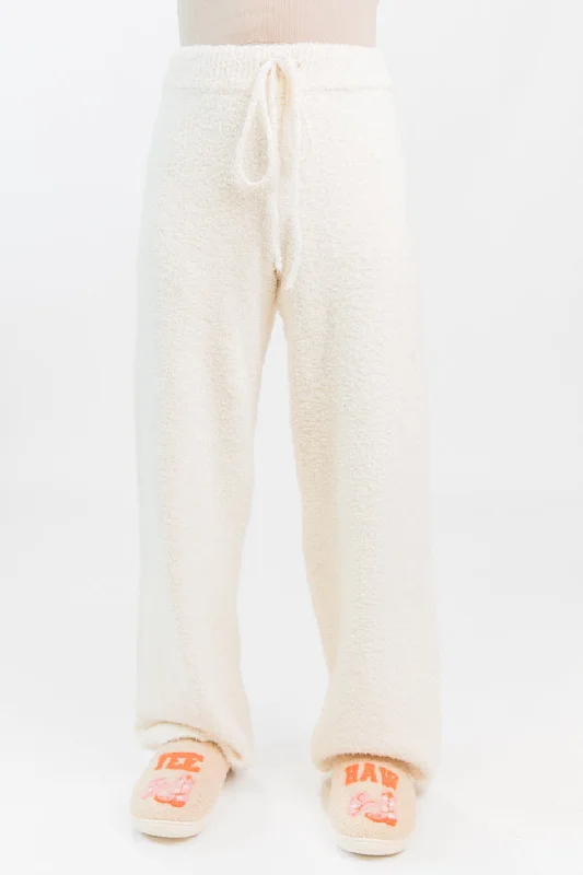 Casual Attire For Women Dawn Ivory Fuzzy Lounge Pants FINAL SALE