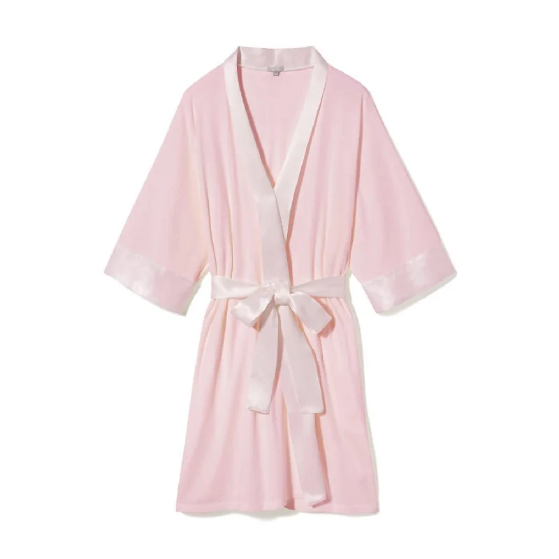 Women's Apparel Shala Rib Knit Camono Robe In Blush