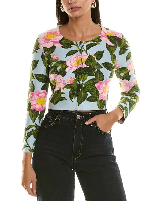 Women's Casual Outfit Oscar de la Renta Camellia Cardigan