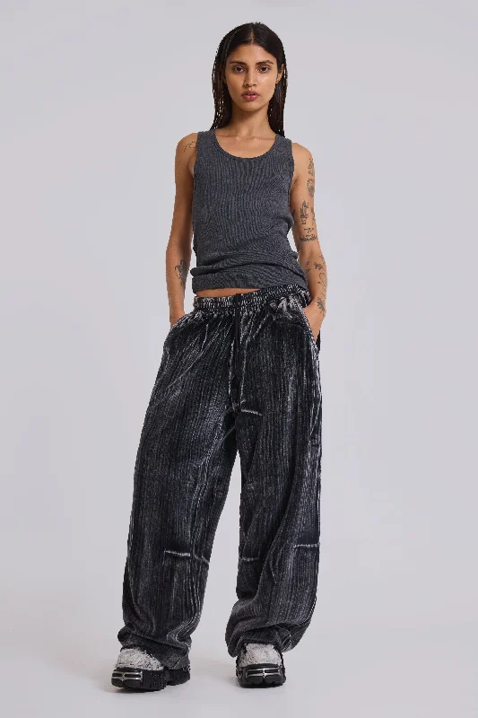 Women's Holiday Outfit Crease Velour Baggy Monster Joggers