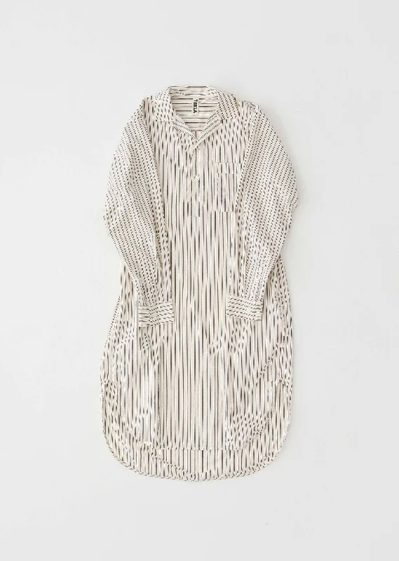 Casual Garments For Women Cotton Poplin Night Shirt — Hopper Stripes