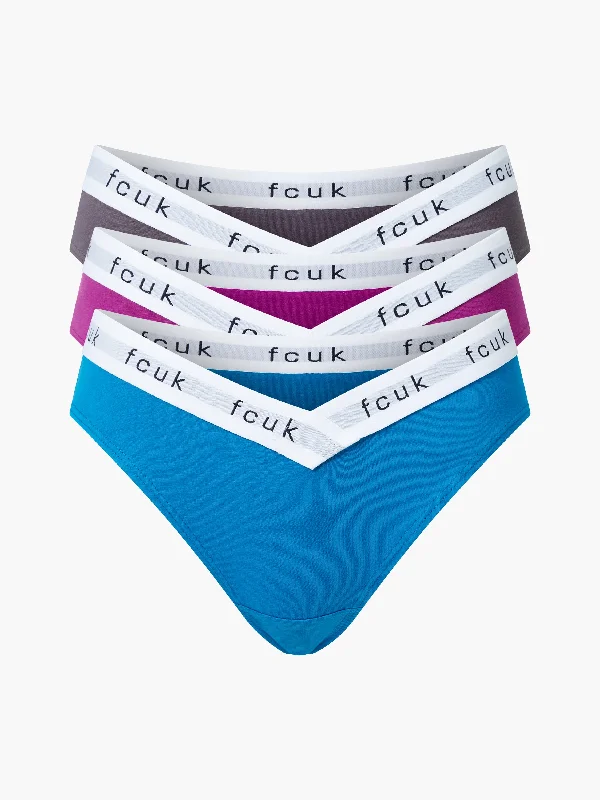 Women's Vintage Attire FCUK 3 Pack V-Cut Briefs