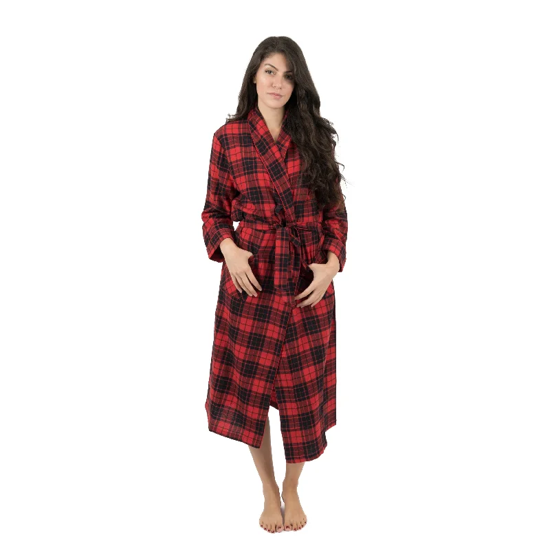 Vintage-Inspired Women's Clothes Christmas Womens Flannel Robe Plaid