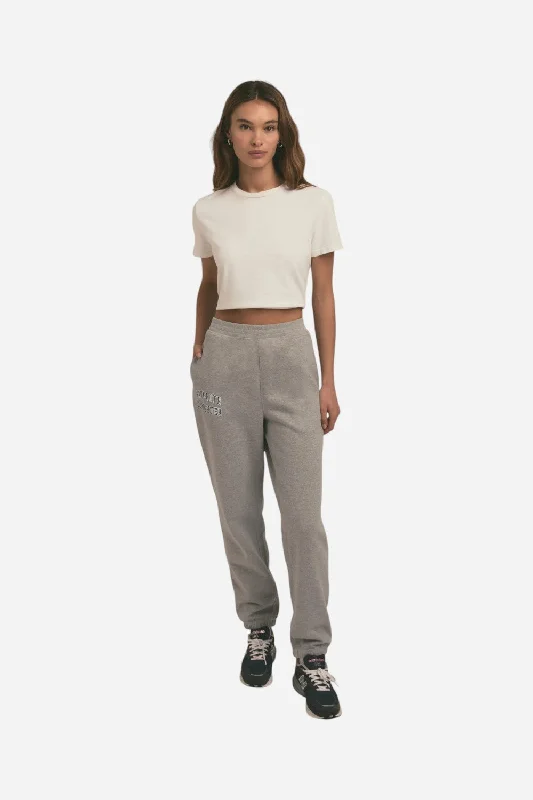 Stylish Outerwear Clothes For Women Favorite Daughter The Collegiate Jogger in Heather Grey