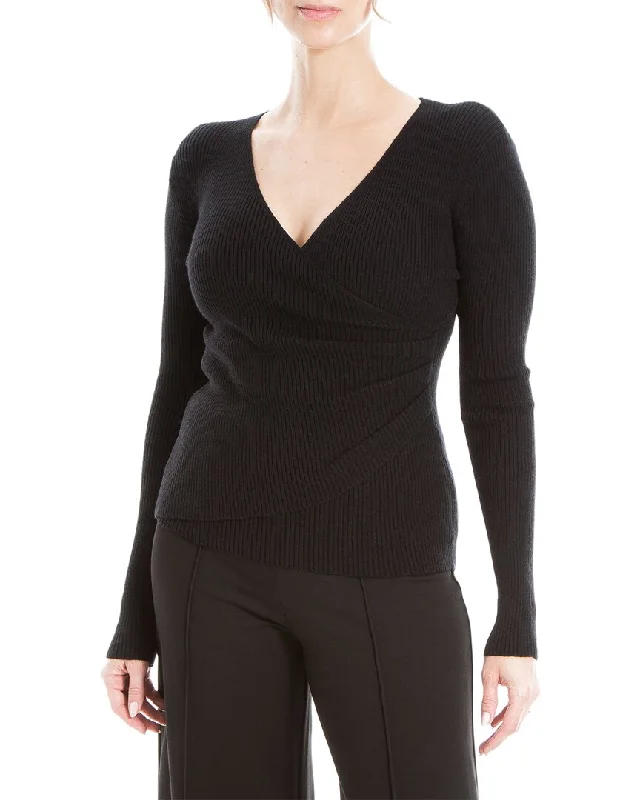 Women's Athleisure Apparel Max Studio Faux Wrap Sweater