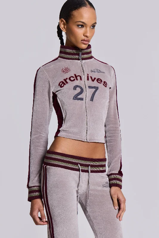 Women's High-Fashion Apparel 27 Velour Track Top