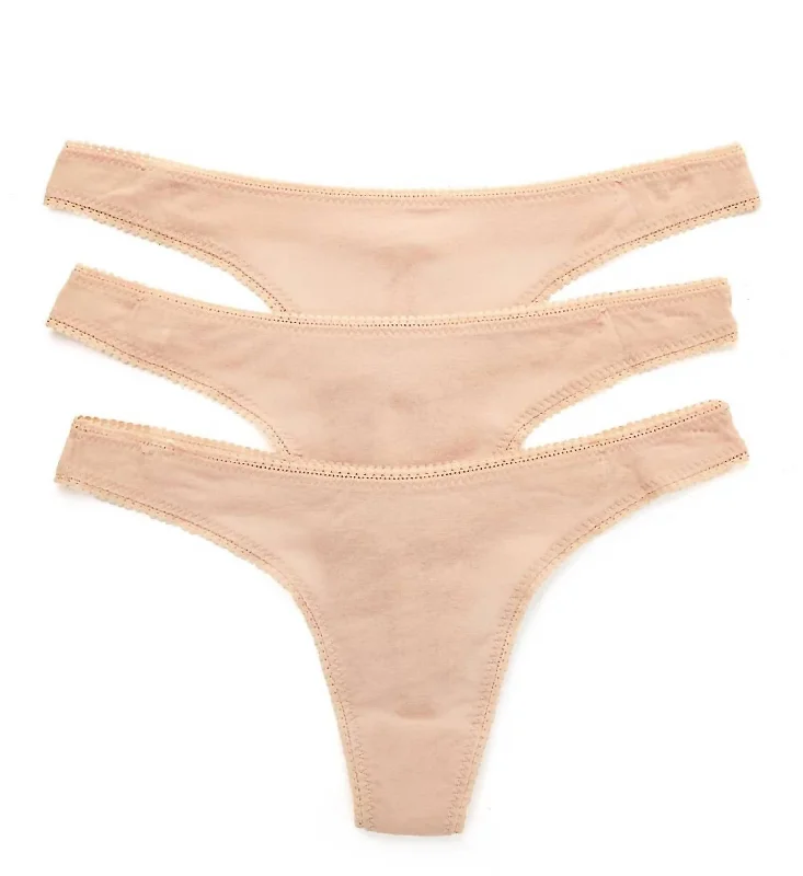 Women's Evening Attire Women's Mesh Hip G Thong 3-Pack In Champagne