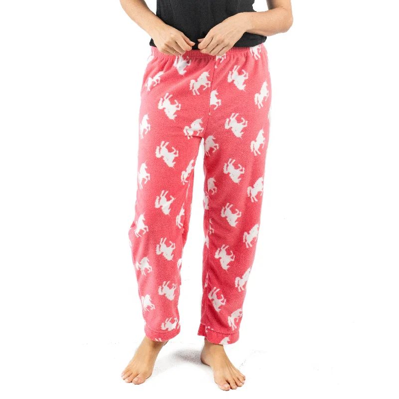 Women's Outfit Womens Fleece Pajama Pants Unicorn