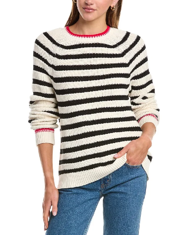 Women's Fashion Clothes 525 America Textured Stripe Saddle Sweater