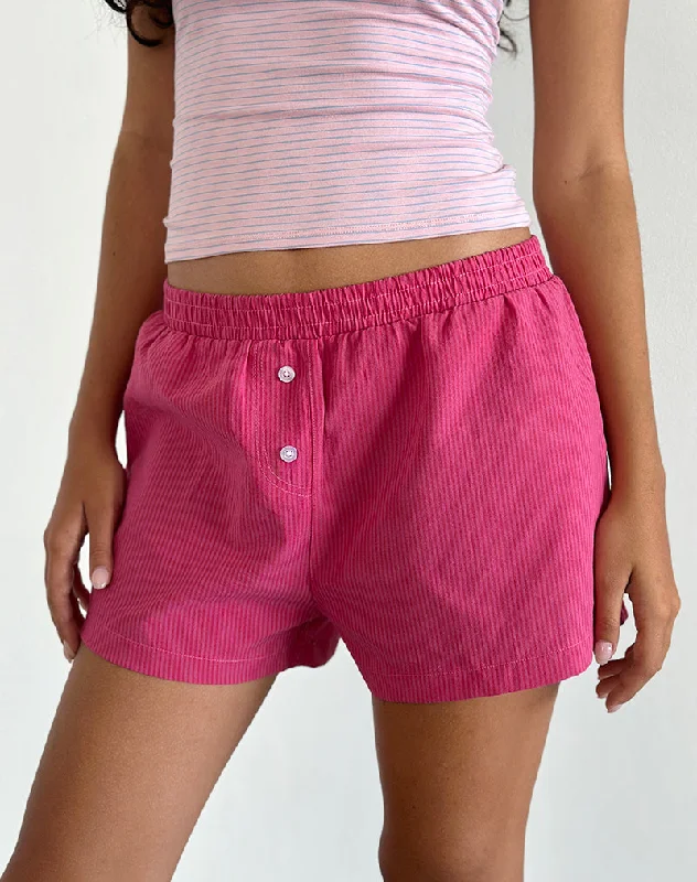 Affordable Women's Attire Voir Short in Poplin Red and Pink Stripe