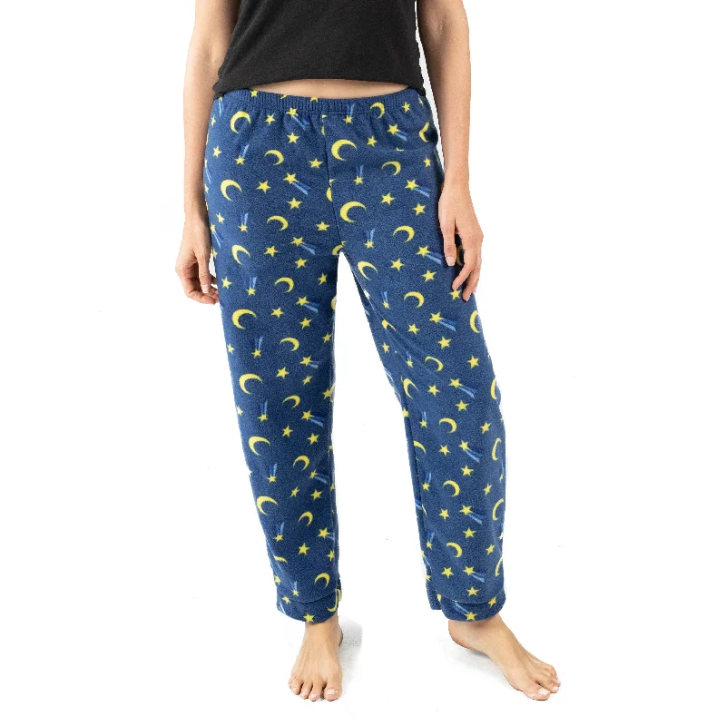 Women's Wedding Apparel Womens Fleece Pajama Pants Moon