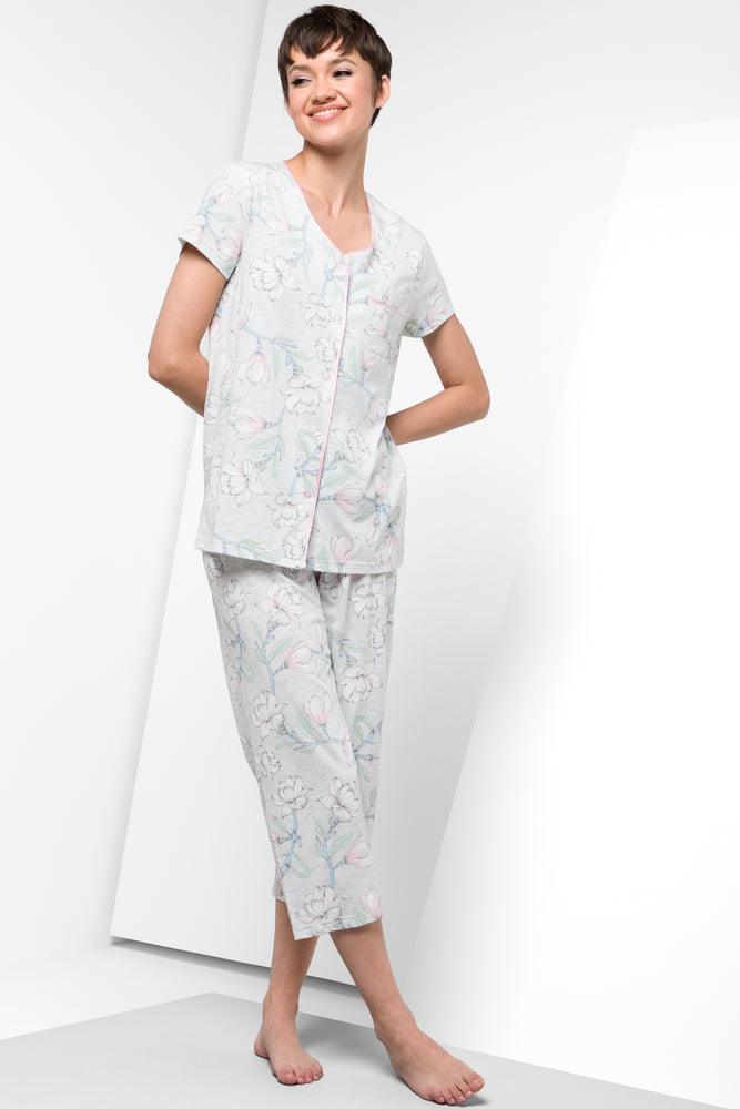 Women's Vintage Attire Capri Pyjamas Grey