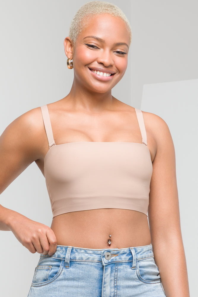 Women's Office Outfit Bonded Bandeau Natural