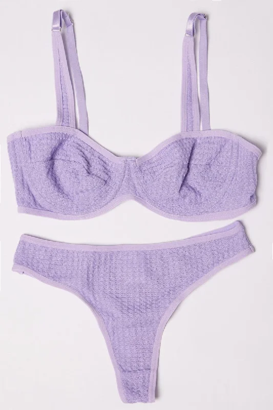 Women's Outdoor Activity Garments Purple Lingerie Set