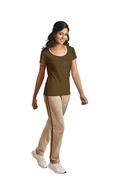 Women's Formal Event Attire Loungewear Set-Brown-Sand