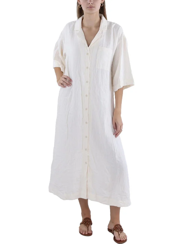 Women's Attire Womens Maxi Shirtdress Cover-Up