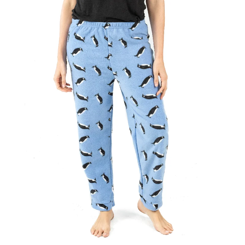 Women's Attire Christmas Womens Fleece Pajama Pants Penguin