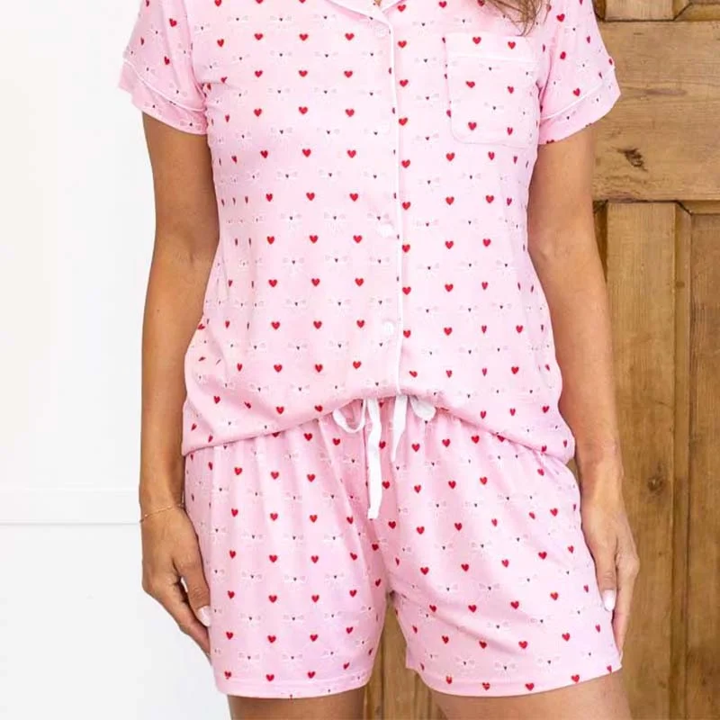 Women's Stylish Vacation Attire Women's Tickled Pink Pajama Shorts