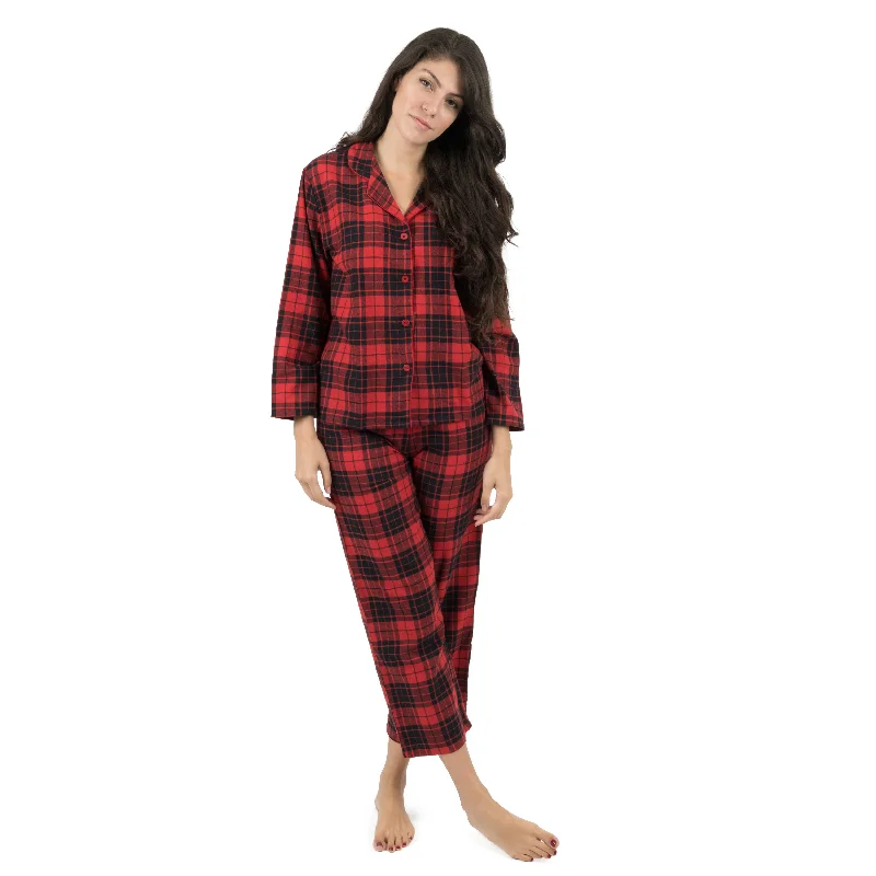 plaid black & red