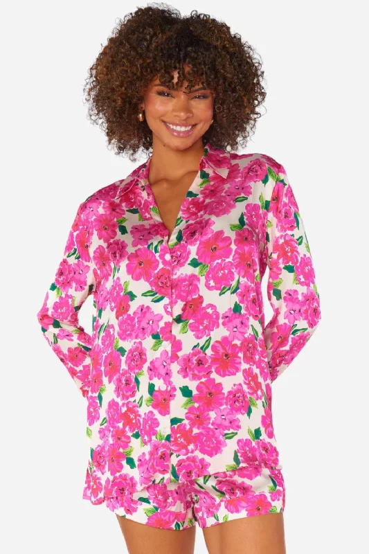 Casual Clothing For Women Show Me Your Mumu Early Riser PJ Set in Pink Floral Soiree Silky