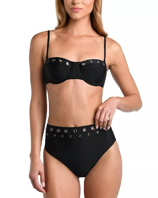 Women's Festive Attire Alexandria/vanessa Grommet Detail Bikini Set In Black