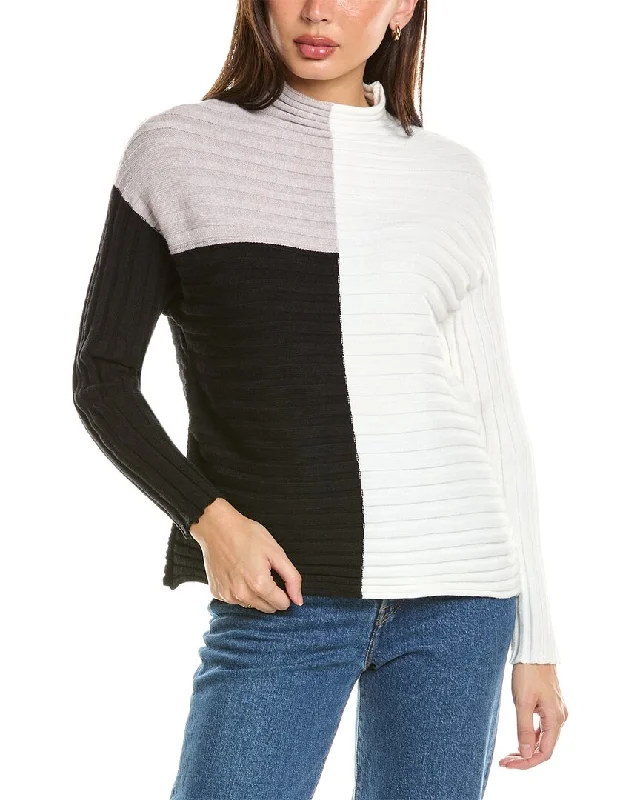 Women's Effortless Casual Outfit Rain + Rose Colorblock Sweater