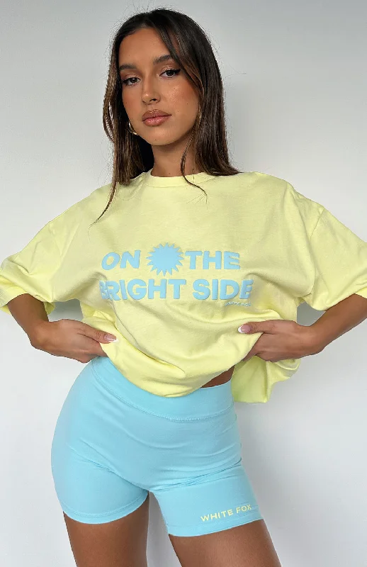 Women's Outdoor Activity Garments Look On The Bright Side Oversized Tee Lemon