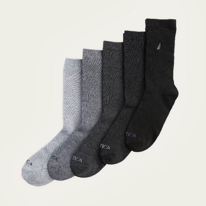 Women's Seasonal Apparel Nautica Womens Crew Dress Socks, 5-Pack