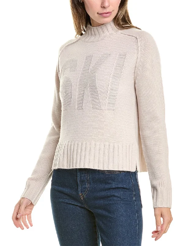 Stylish Outerwear Clothes For Women Hannah Rose Lurex Ski Star Mock Neck Wool & Cashmere-Blend Sweater