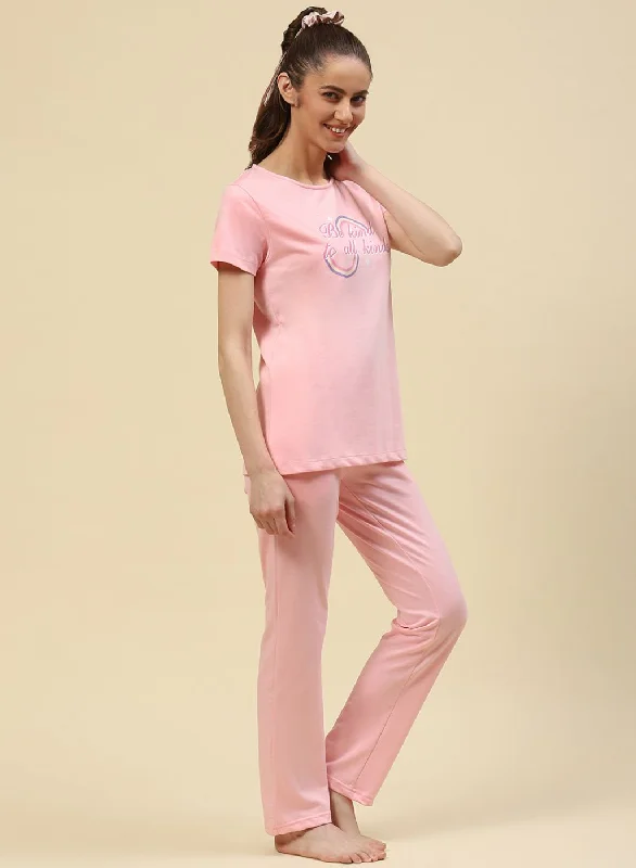 Women's Formal Apparel Women Pink Printed Combo Set