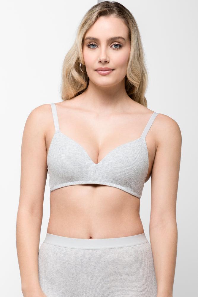 Women's Holiday Apparel Single Cotton Padded Bra Grey Melange