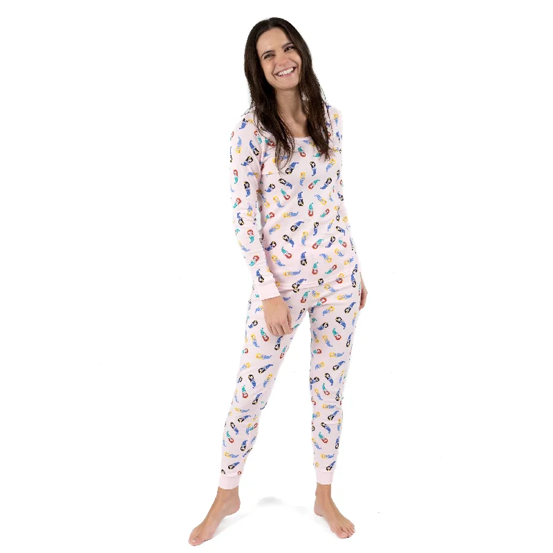 Women's High-Fashion Garments Womens Two Piece Cotton Pajamas Mermaid