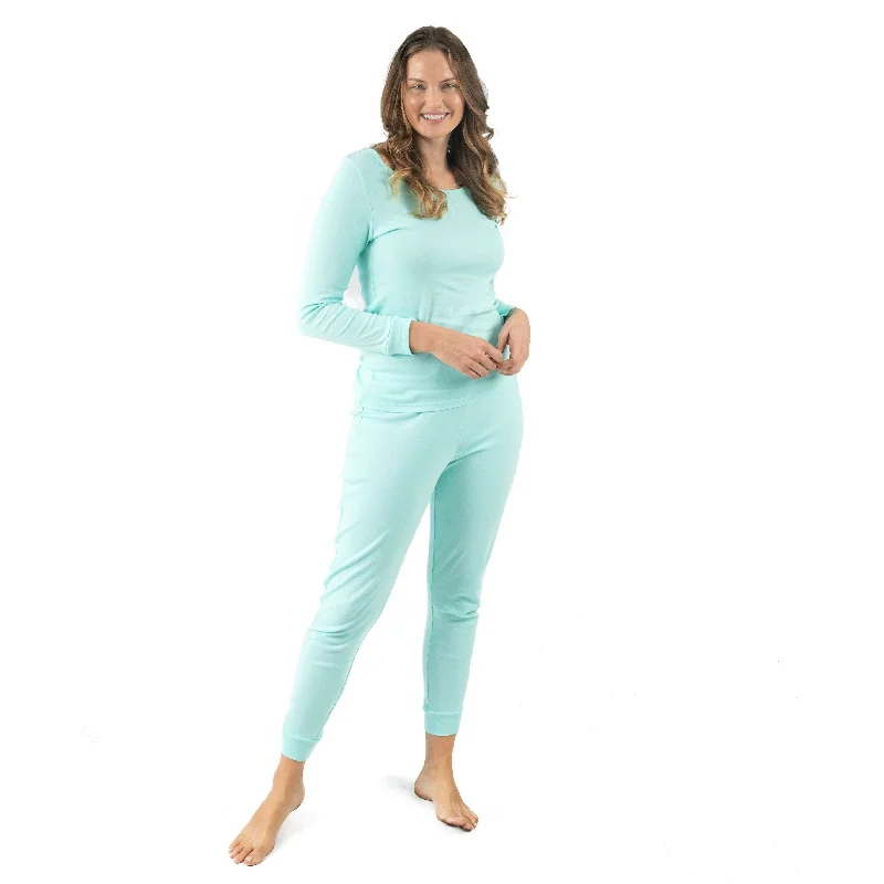 Women's Professional Garments Womens Two Piece Cotton Pajamas Classic Solid Color