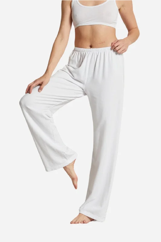 Classic Women's Clothing Styles perfect white tee Hannah Lounge Wide Leg Pant in White