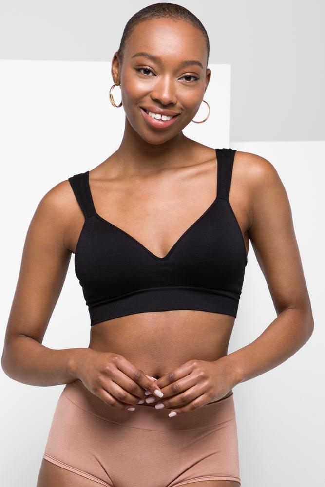 Women's Comfortable Garments Seam-Free Built Up Crop Top Black