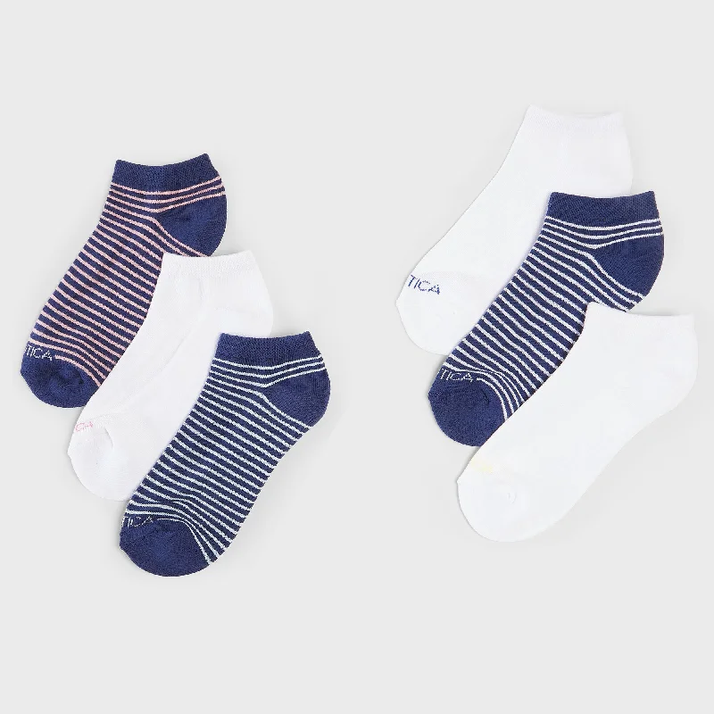 Women's Activewear Garments Nautica Womens Stripe Low Cut Socks, 6-Pack