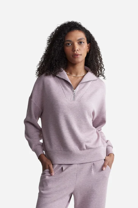 Women's Outerwear Attire Varley Hawley Half-Zip Sweat in Mauve Marl