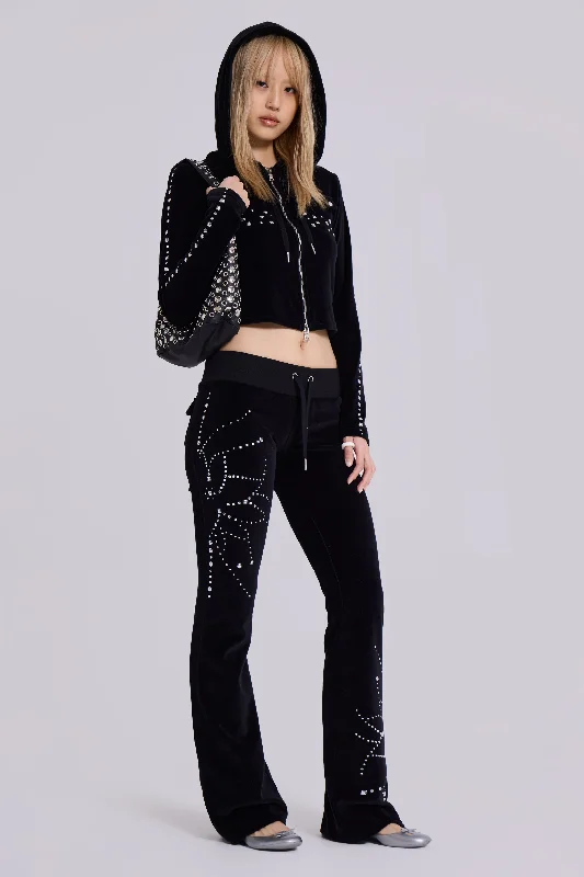 Classic Women's Apparel Superset Studded Velour Bootcut Trousers