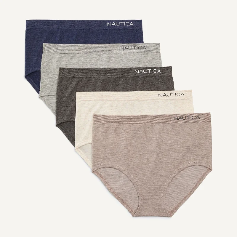 Chic Women's Outfit Nautica Womens Seamless Logo Brief, 5-Pack