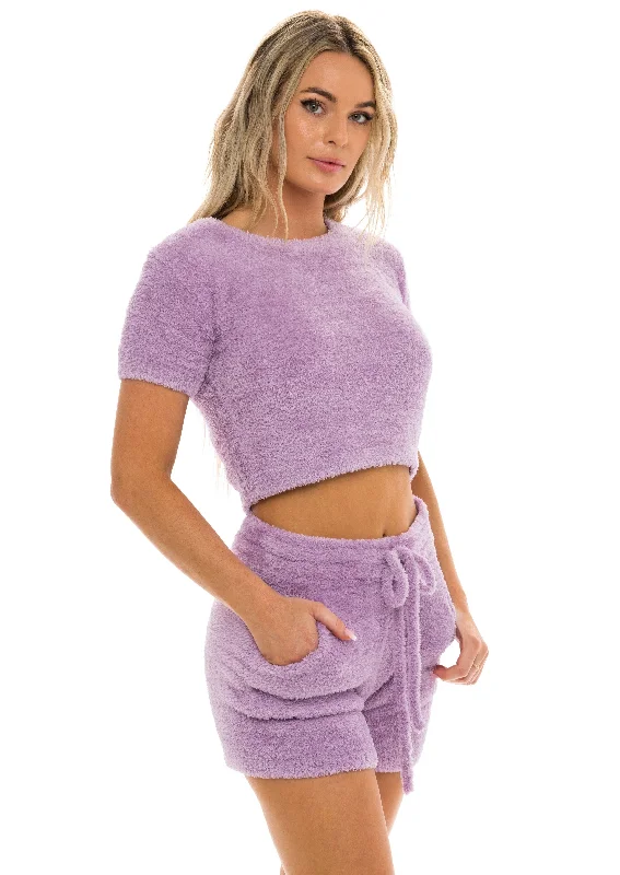 Women's Athletic Garments Unwind Crop Top Lavender